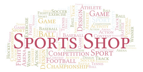 Fototapeta premium Sports Shop word cloud.