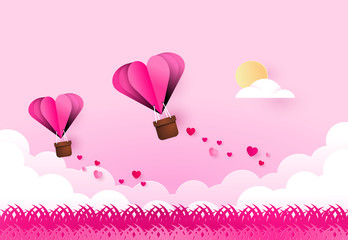 Heart air balloons. Love and valentines day.