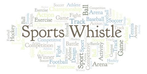 Fototapeta premium Sports Whistle word cloud.