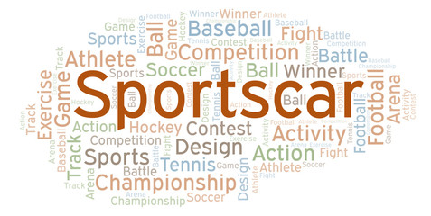 Obraz premium Sportscar word cloud.