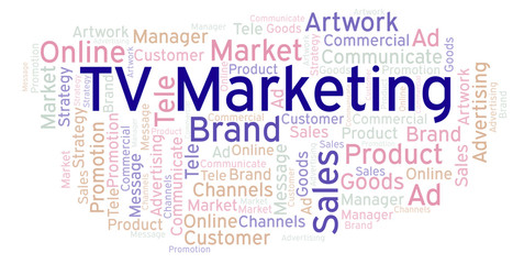 Word cloud with text TV Marketing.