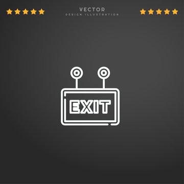 Outline Exit icon isolated on gradient background, for website design, mobile application, logo, ui. Editable stroke. Vector illustration. Eps10.