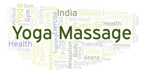 Yoga Massage word cloud.