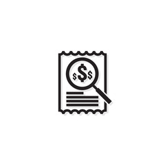 Invoice line icon. Payment money dollar bill symbol. budget cost finance report document with chart. Small data concept. Accounting business management line sign. outline vector illustration design