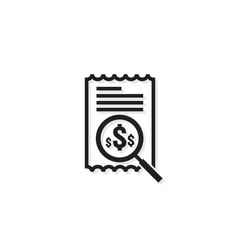 Invoice line icon. Payment money dollar bill symbol. budget cost finance report document with chart. Small data concept. Accounting business management line sign. outline vector illustration design