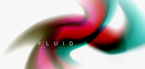 Color flowing wave, trendy liquid design template