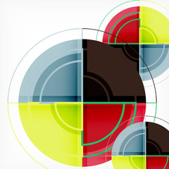 Creative circles geometric abstract background with 3d effect