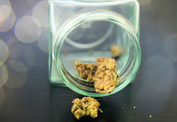 Lemon Haze Marijuana Strain In A Glass Jar