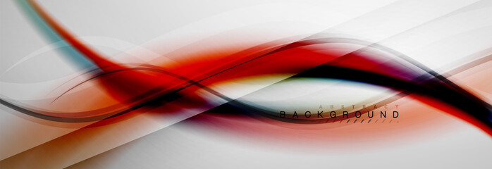 Smooth flowing wave motion concept background - obrazy, fototapety, plakaty