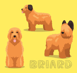 Dog Briard Cartoon Vector Illustration