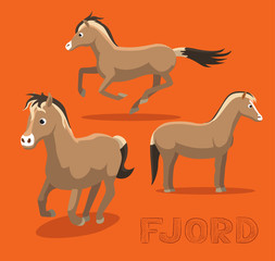 Horse Fjord Cartoon Vector Illustration