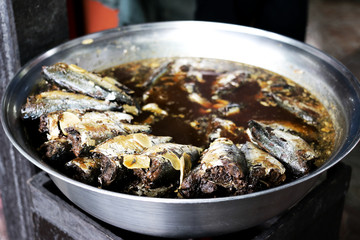 Mackerel boiled sweet,Thai food