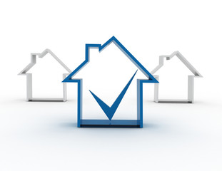 house symbol with check mark