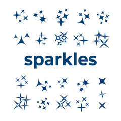 Icon star. Sparkles collection. Sparks vector icons set
