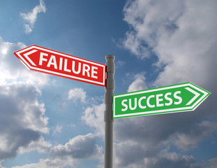 road sign concept with words failure and success