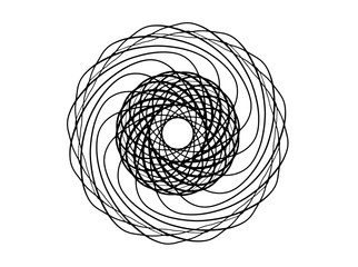 Black vector mandala on white background. Repeatable shapes decor. Round decoration in futuristic style.