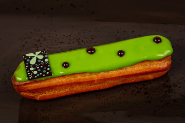 Tasty Eclair with cream