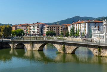 Fototapeta premium Navarre bridge over Oria river, Tolosa, Basque Country, Spain