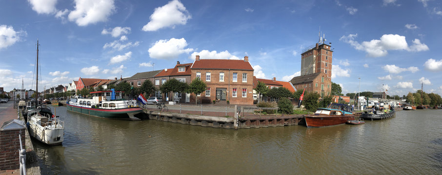Panorama from the harbor of Weener