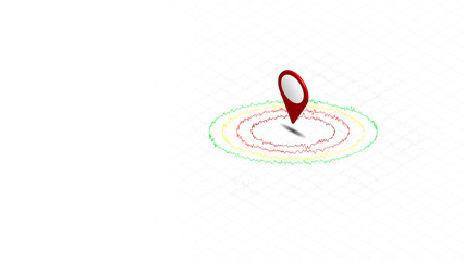 Scenarios of earthquakes. The red mark indicates the center of the earthquake and leaves space for the text on the left.