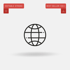 Fototapeta na wymiar Outline Internet icon isolated on grey background. Line pictogram. Premium symbol for website design, mobile application, logo, ui. Editable stroke. Vector illustration. Eps10