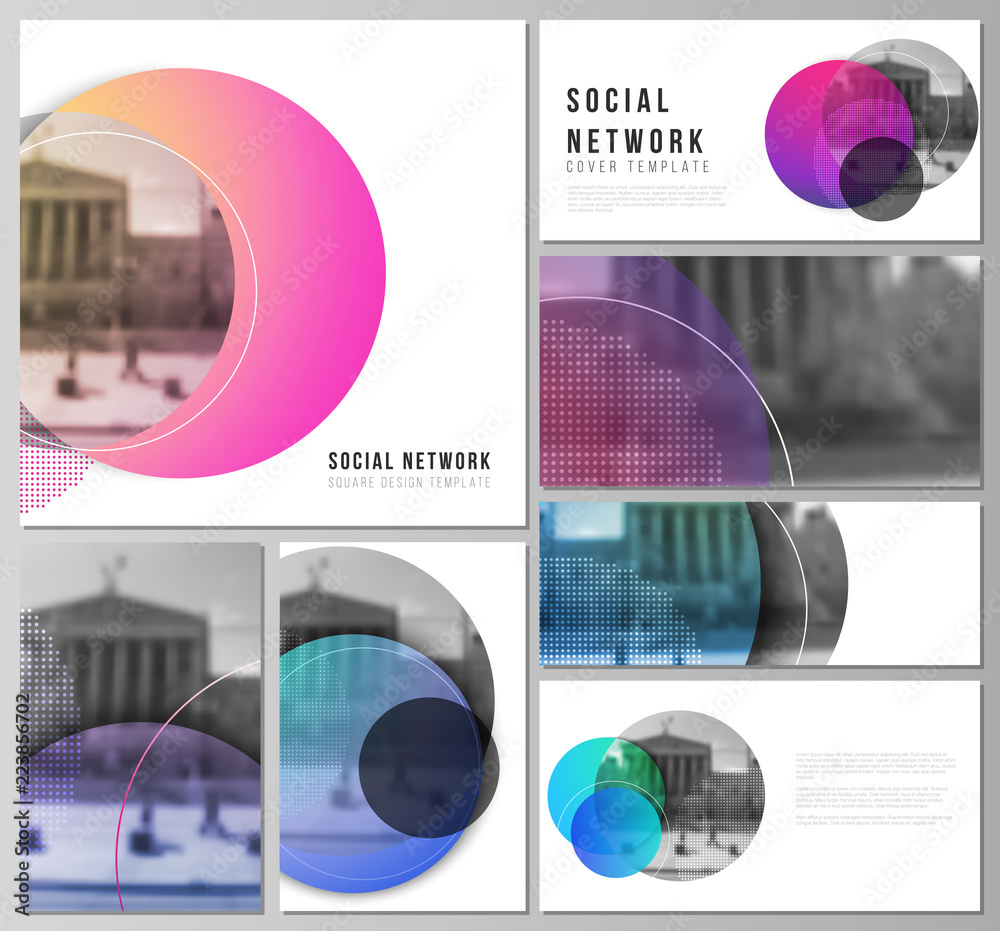 Sticker the minimalistic abstract vector illustration of the editable layouts of modern social network mocku
