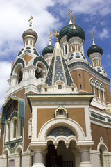 Fototapeta na wymiar St Nicholas Orthodox Cathedral in Nice, France