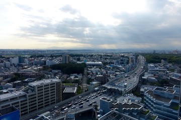 東京の憂鬱〜渋滞の料金所　俯瞰