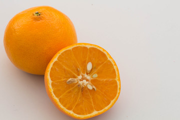 Mandarin orange isolated on white background.