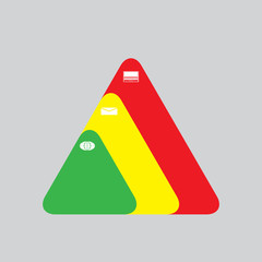 infographics with icons/На малюнку зображено інфографіка  у вигляді трикутника для тексту, з чотирьох позицій. Інфографіка з іконками , для бізнеса, презентації, для сайту, журналу.
