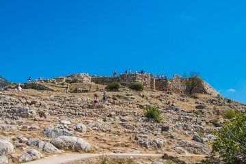 Fototapeta na wymiar Τhe Mycenaean Acropolis at Archaeological site of Mycenae in Peloponnese Greece