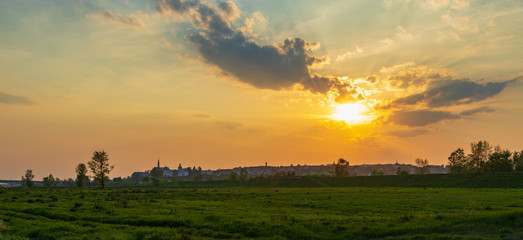 Obraz premium sunset over Sandomierz