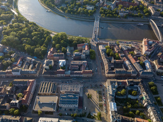 Podgórze in Krakow from a bird's eye view