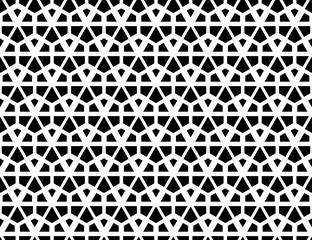 Abstract geometric pattern. A seamless vector background. White and black ornament. Graphic modern pattern. Simple lattice graphic design