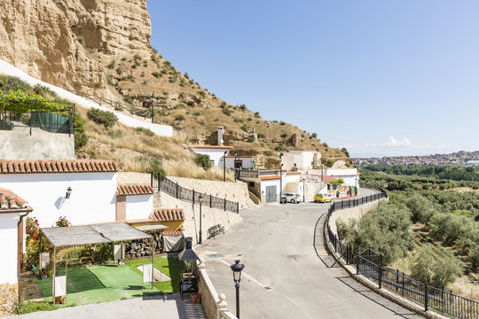 typical white houses at Carcavas de Marchal, province of Granada, Andalusia, Spain