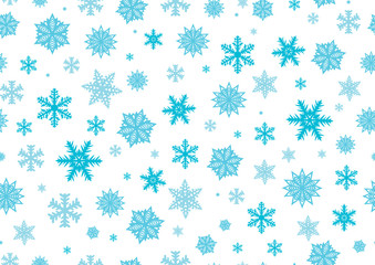 Snowflakes, New year background. Seamless pattern. Vector illustration
