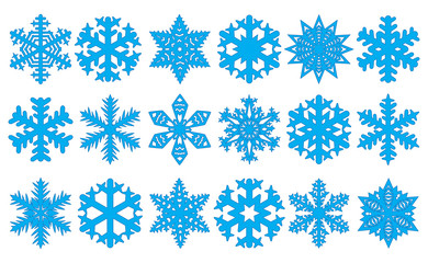 Set of snowflakes, vector illustration