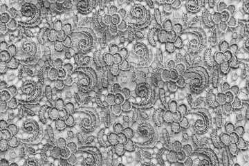 White lace with small flowers. No any trademark or restrict matter in this photo.