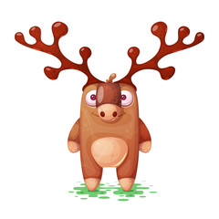 Funny, cute, paper deer characters Vector eps 10