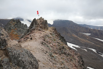 Flag in mountains