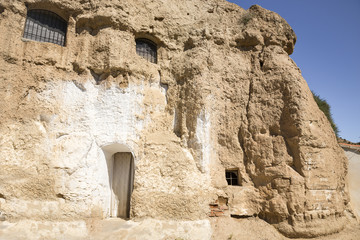 ancient troglodyte cave house next to Marchal town, province of Granada, Andalusia, Spain