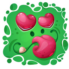 Cute, love monster character. Halloween illustration Vector eps 10
