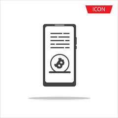 Bitcoin payment internet shopping icon vector isolated on white background.