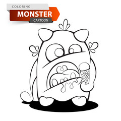 Funny, cute, crazy ice cream monster Vector eps 10