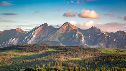 Stunning Tatra mountains at sunset in Poland © shaiith