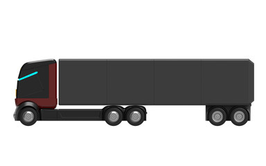 self-driving truck futuristic black side
