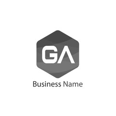 Initial Letter GA Logo Template Design