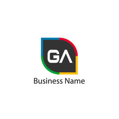 Initial Letter GA Logo Template Design
