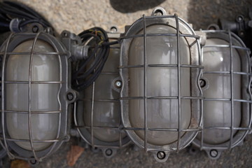 Industrial vintage metallic lamps
