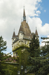Fototapeta na wymiar tower of the Vajdahunyad Castle, Budapest, Hungary